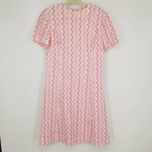 Vintage Pink and White Midi Dress